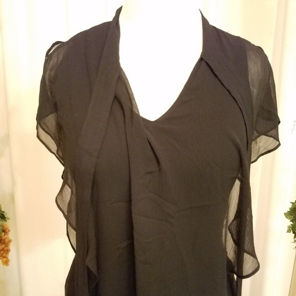 ALYX Black tank with shear overlay and tie neck - Picture 2 of 5